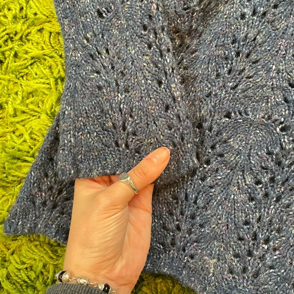 vintage pointelle knitted hooded sweatshirt - Picture 5 of 7